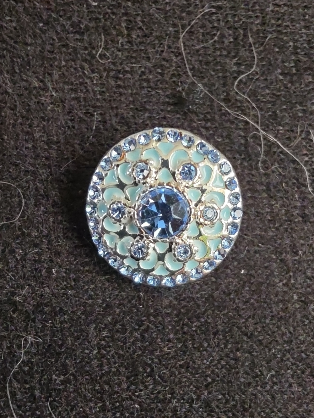 STYLE DOTS Blue Crystal Filigree Round Snap - Original 12mm  Women's Jewelry